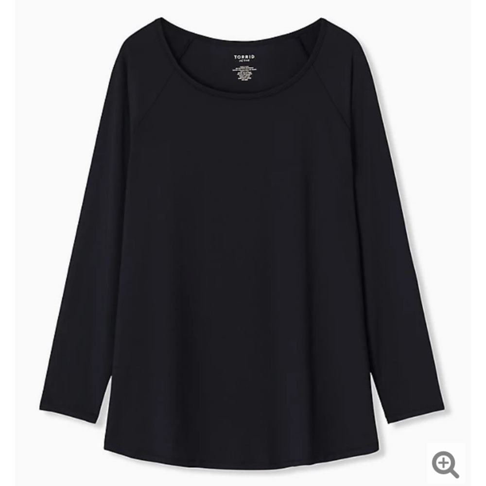 NWT! Torrid Active Size 3 Black Long Sleeve Moisture Wicking Active Tunic Tee